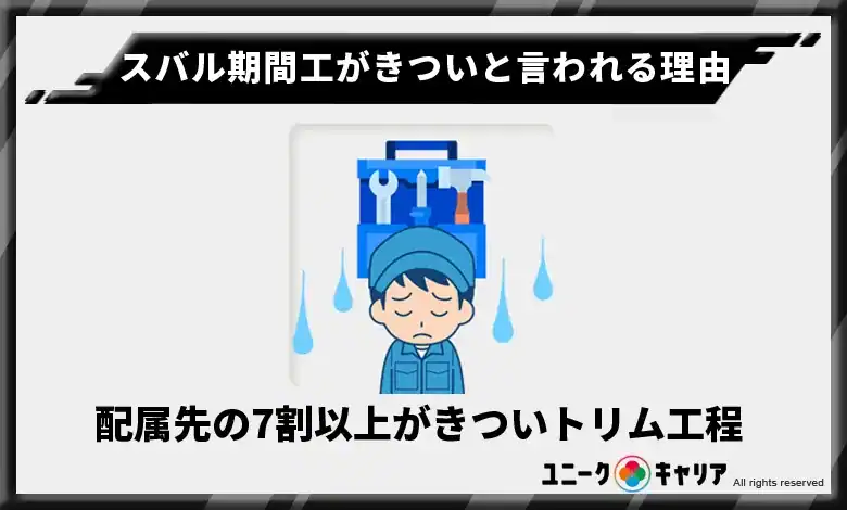 配属先の7割以上がきついトリム工程