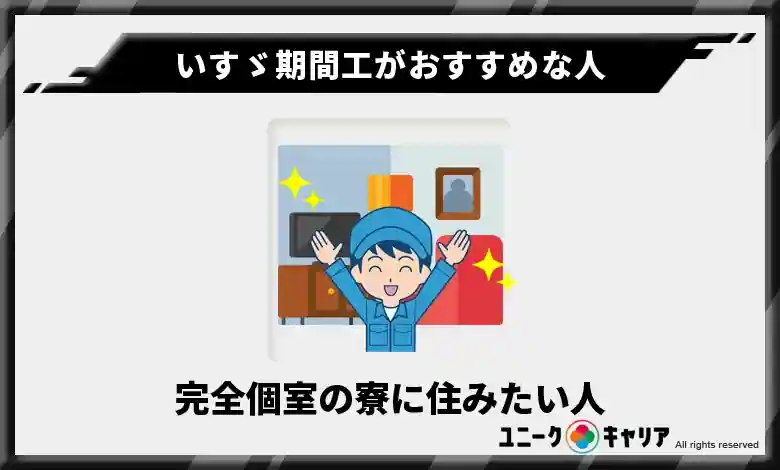 完全個室のマンションのような寮に住みたい人