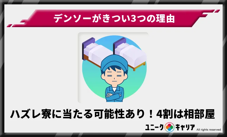 ハズレ寮に当たる可能性あり！4割は相部屋