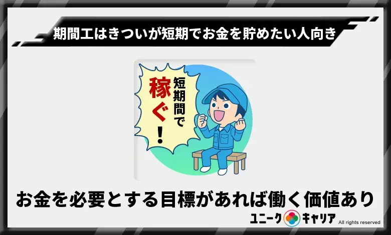 期間工　きつい　お金　貯めたい