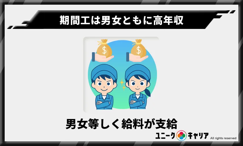 期間工は男女ともに高年収がもらえる