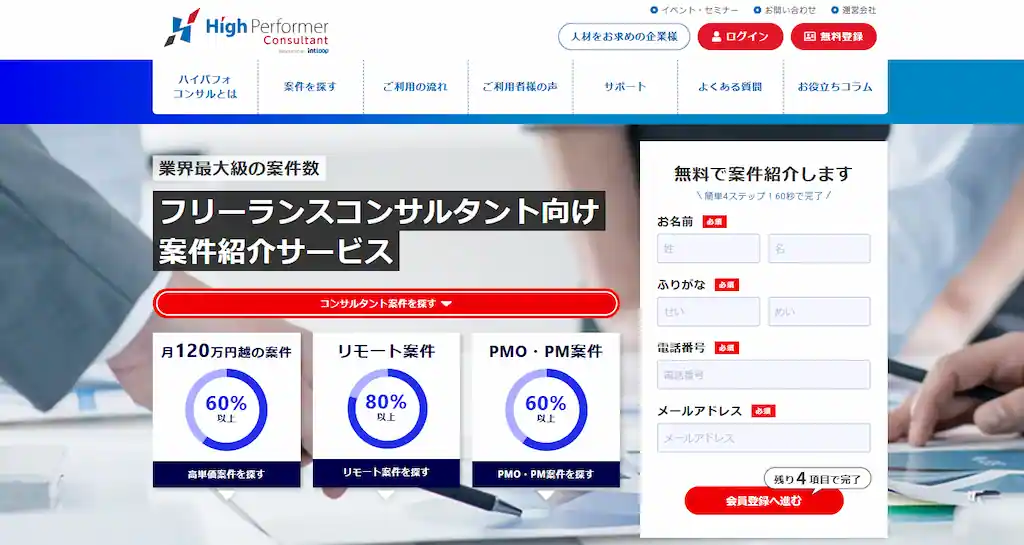 豊富な案件数なら「High Performer Consultant(ハイパフォーマンスコンサルタント)」