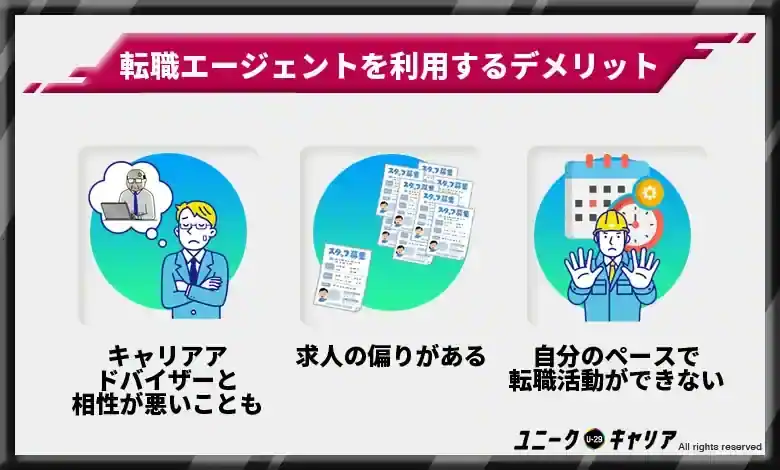 建築業界で転職エージェントを利用するデメリット